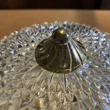Round ceiling or wall light, in glass from the 70s, vintage.
