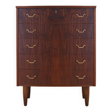 Walnut chest of drawers, Danish design, 1970s, production: Denmark