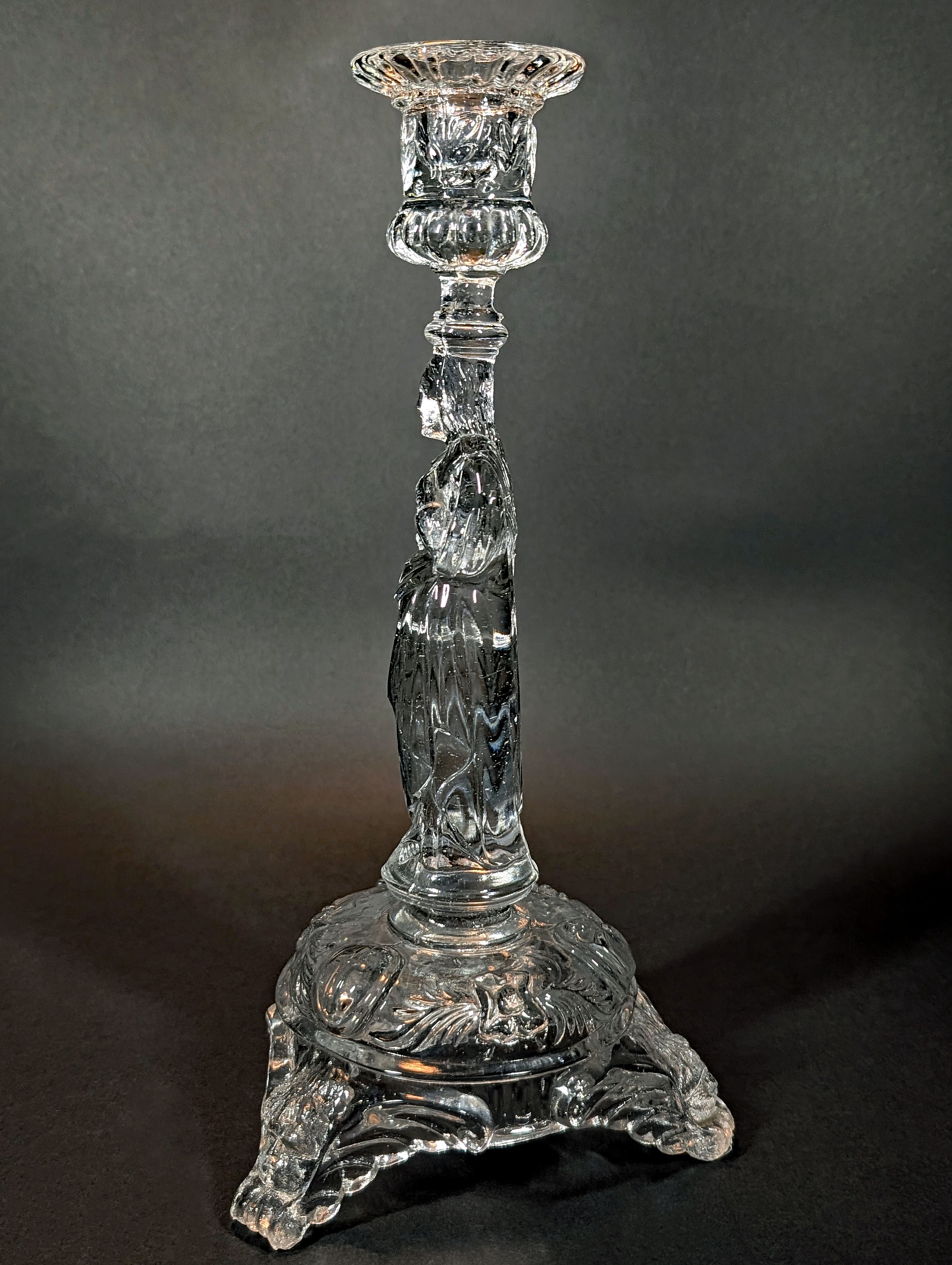 Crystal candlestick Christ "Sacred Heart"