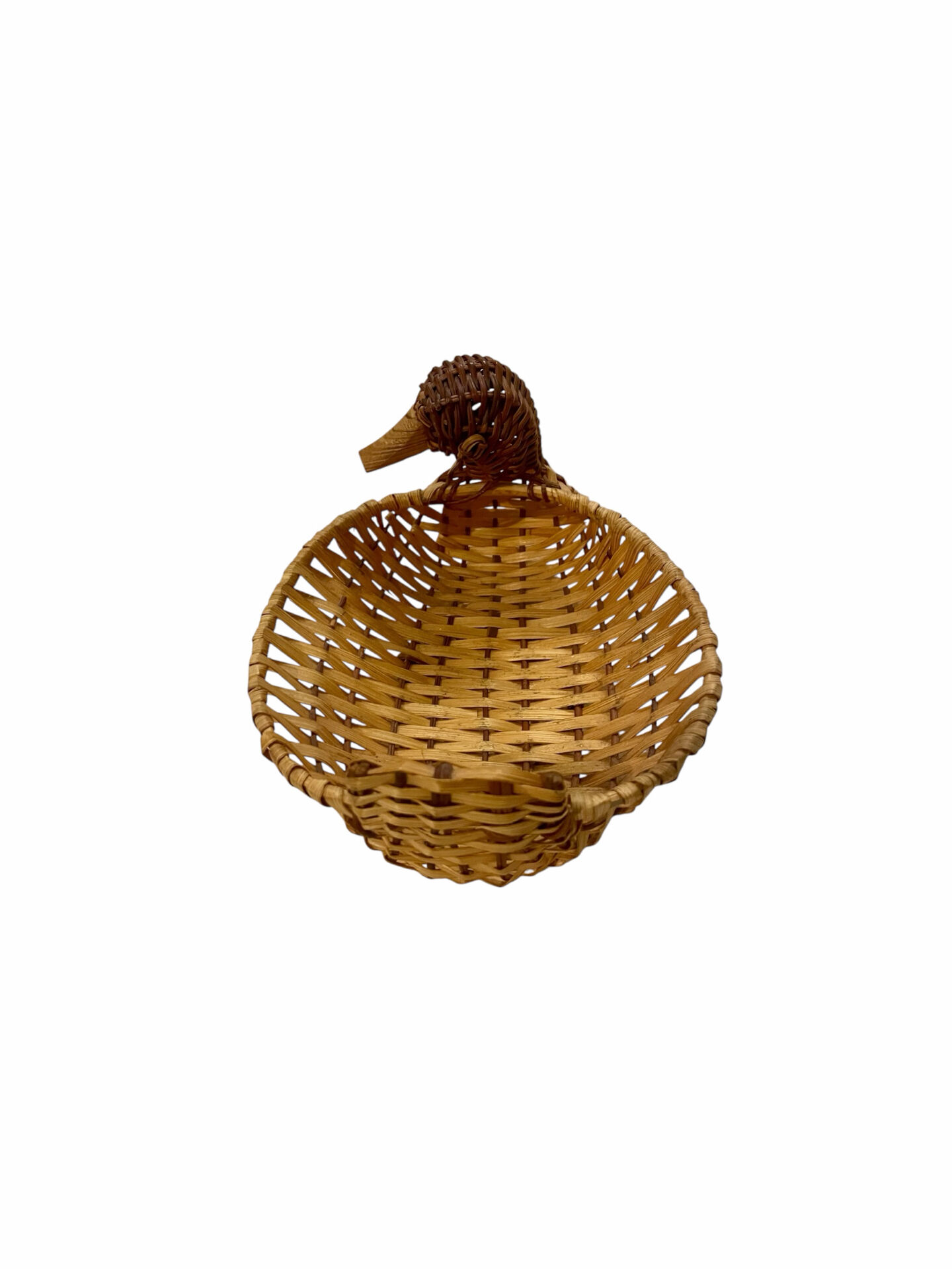 Woven wicker duck basket