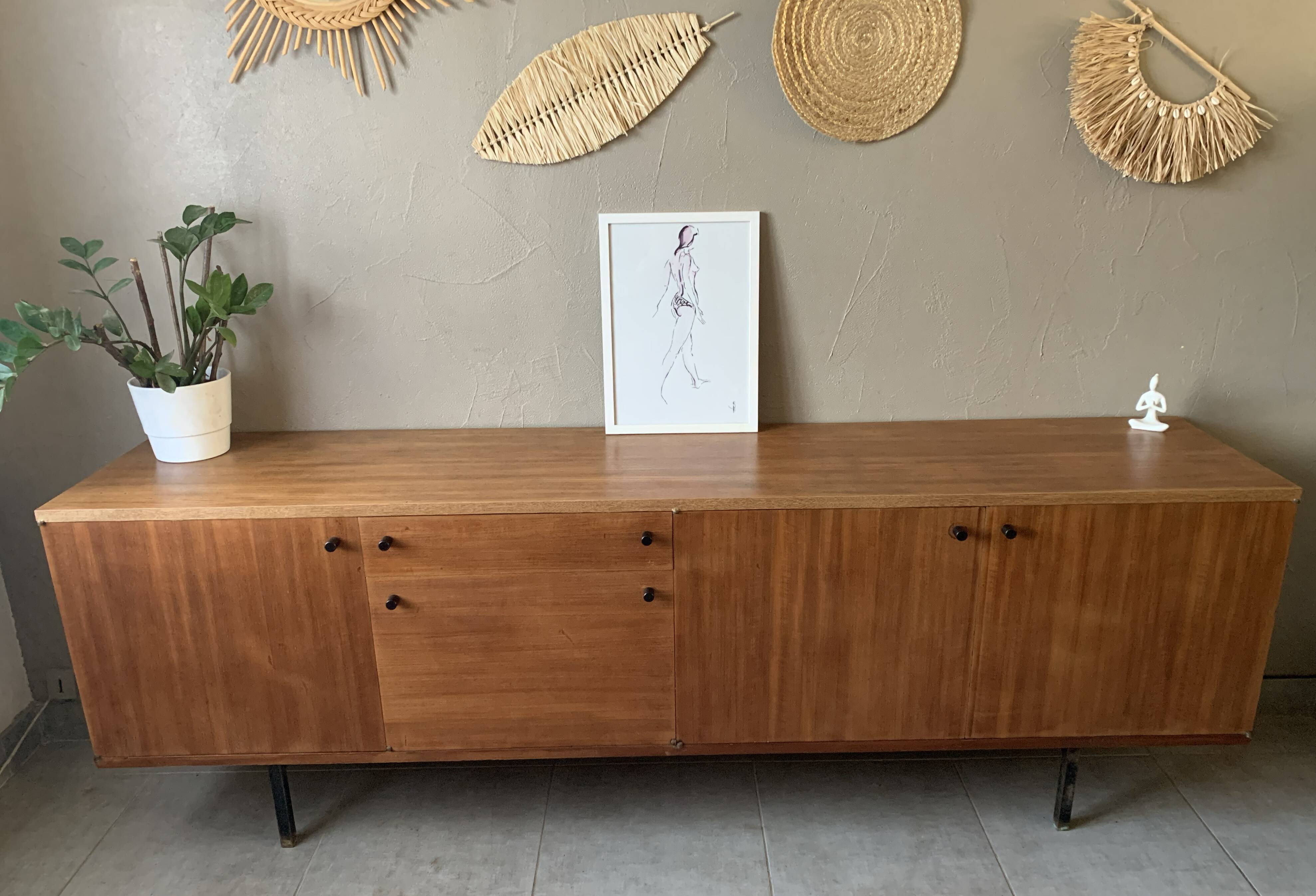 Vintage Scandinavian teak sideboard from the 60s