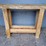 Brutalist console solid wood