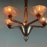 Venetian chandelier in amethyst Murano glass, circa 1920