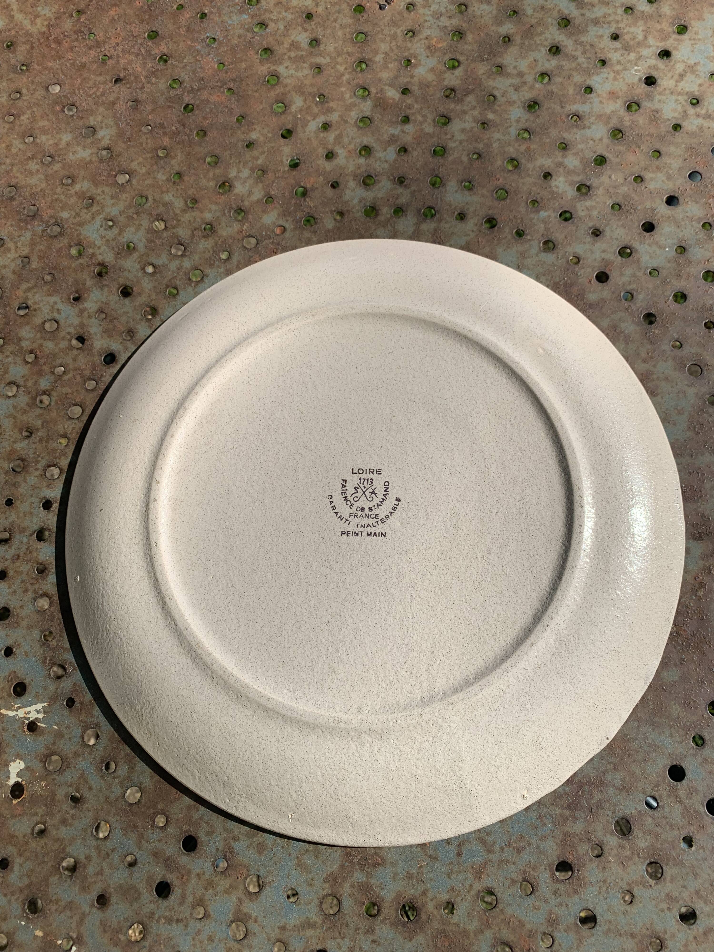 Loire ceramic cake dish 1713 Saint Amand earthenware France