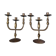 Pair of brutalist bronze candle holders