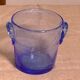 Blown glass ice bucket and lavender blue bubble from the Biot glassworks