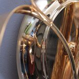 24 kt gold-plated tulip glass wall lamps Italian design 1970