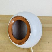 Lampe figue céramique blanche vintage, fleurs séchées, années 70