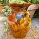 Ancient large vase in glazed speckled terracotta