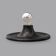 Black metal cone wall lamp or ceiling light, 1960s
