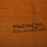 Danish coffee table in teak and rattan by KT Mobler 1960