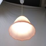 Mid-century white and pink glass suspension French vintage 1950