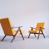 Mid Century Easy Chair Model B 310 Var in Yellow Tweed