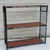 Vintage modular shelf with installation or wall Multistrux of Multimeuble lacquered steel, 1960