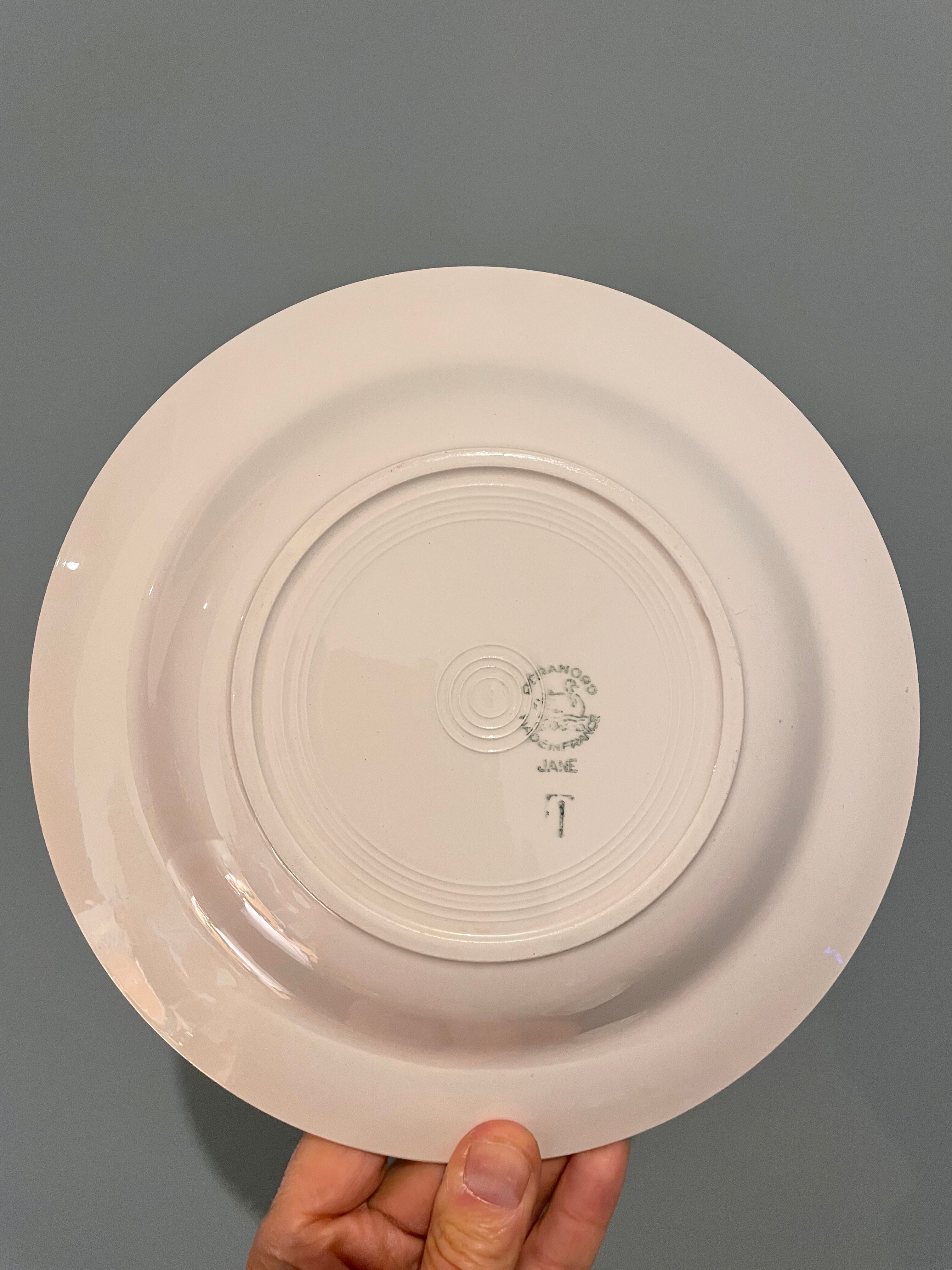 Set of 11 hollow plates Céranord St Amand model Jane