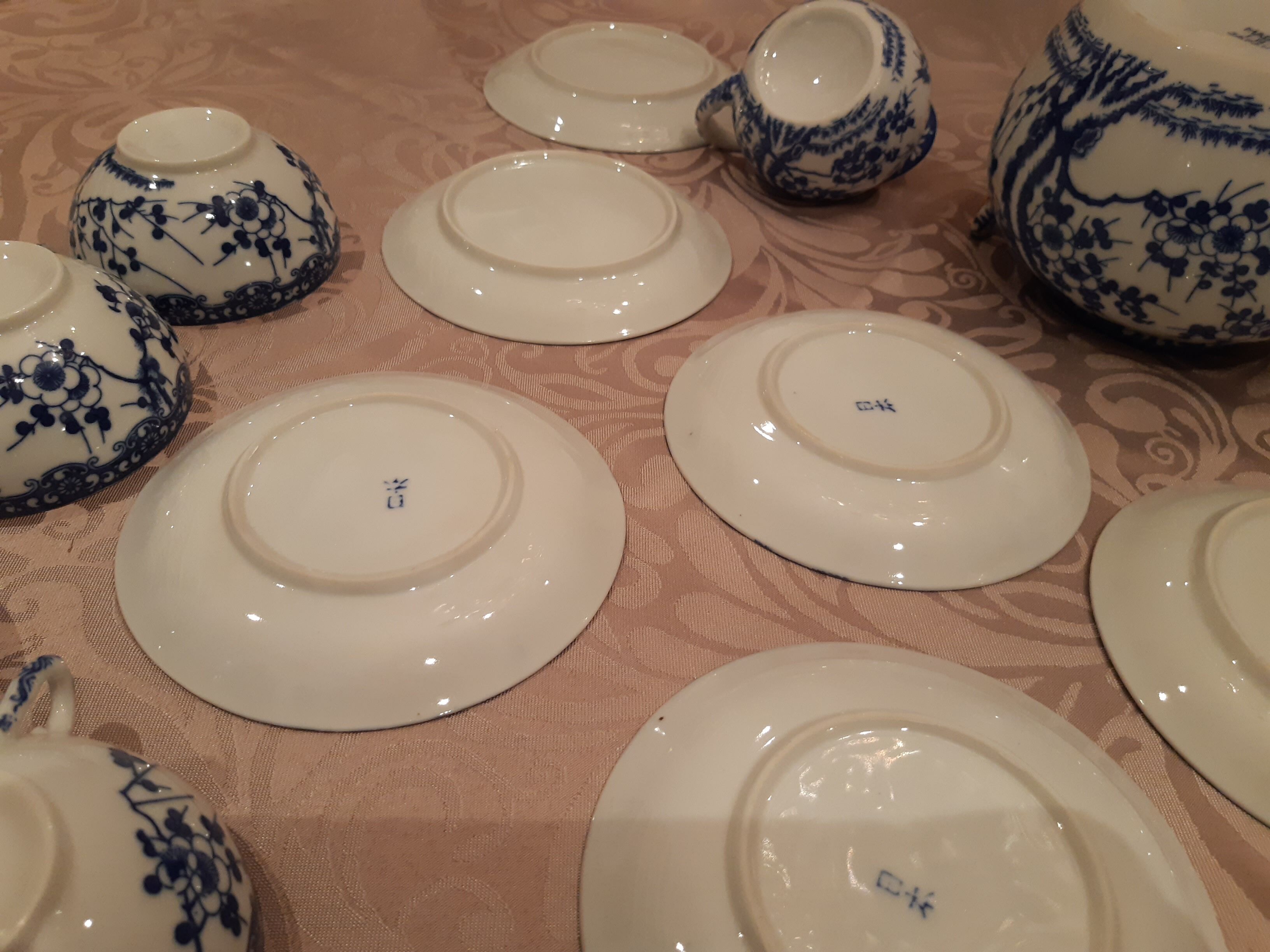 Tea set, 8 cups, fine porcelain from Japan, 40s/50s