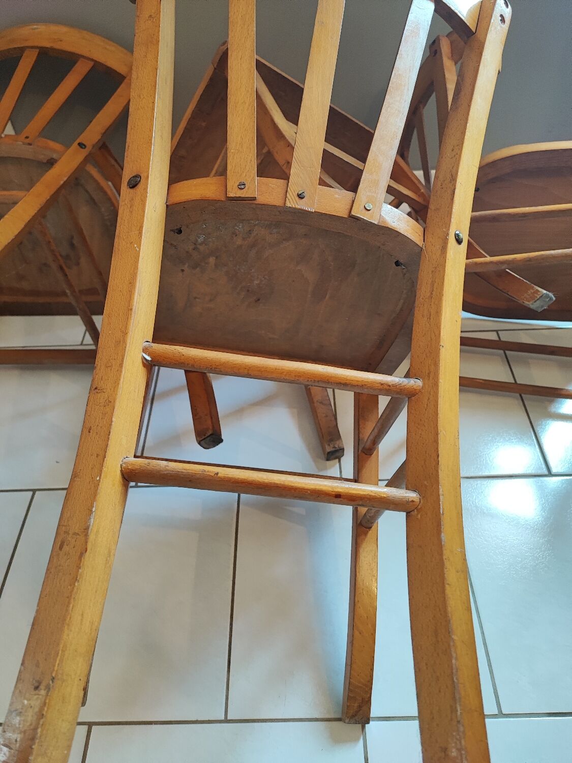 Vintage four-quarter bistro chairs