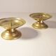 Pair of golden brass candlesticks