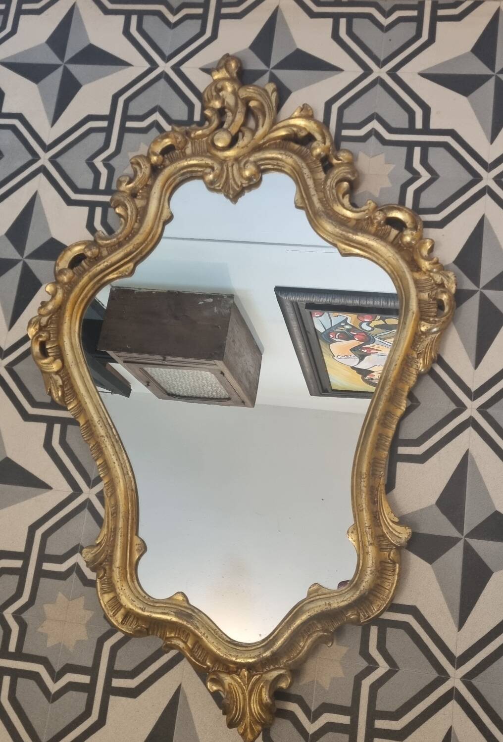 Miroir baroque bois doré Louis XV  ( 96 x 60 cm)
