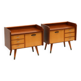 Set of 2 bedside tables/sideboards with flap and drawers