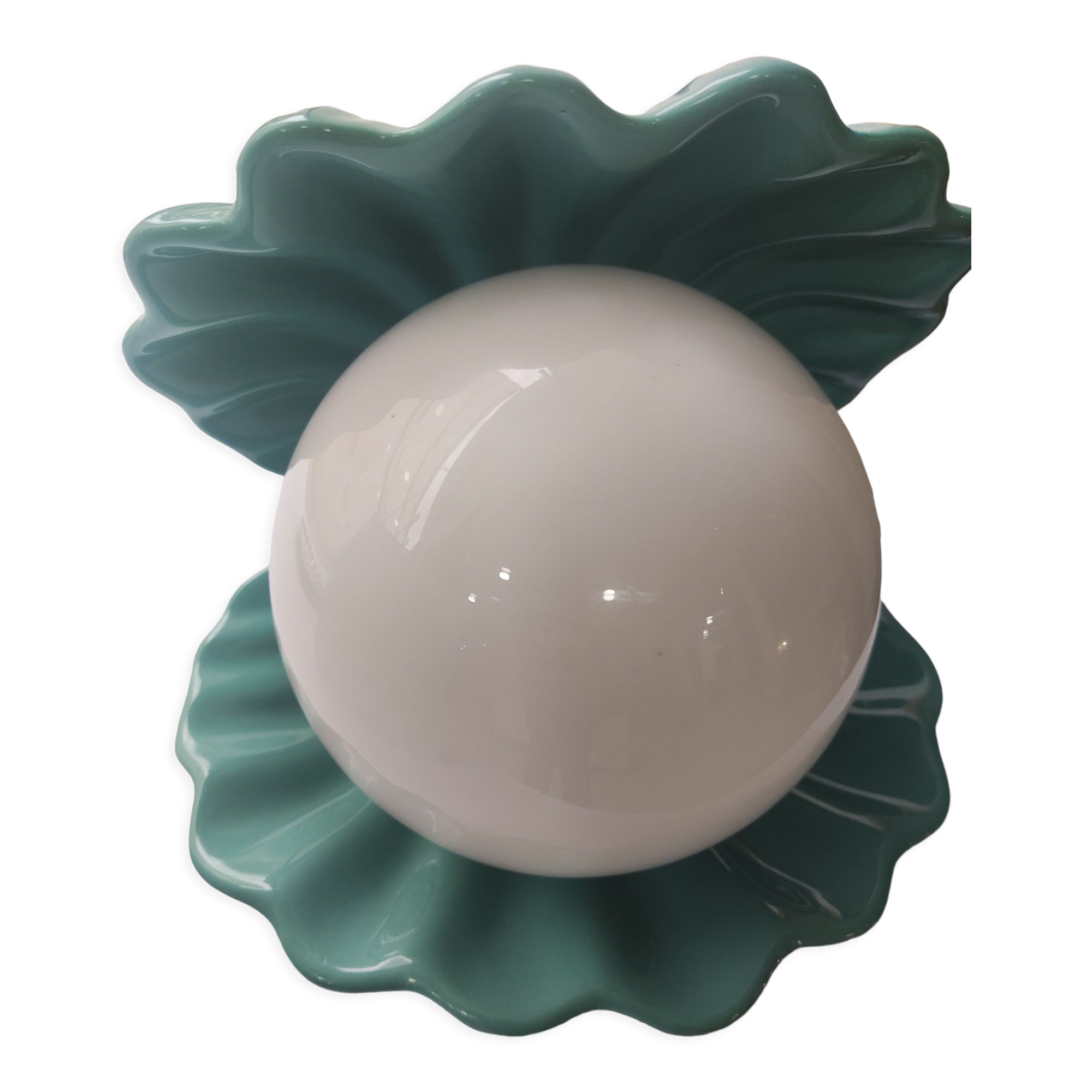 Shell lamp year 70 vintage ceramic