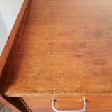 Commode chêne  pied compas, vintage reconstruction
