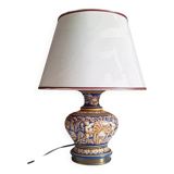 Table lamp and its lampshade, Giens earthenware and bronze h=46.5 cm