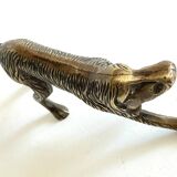 Vintage solid brass decorative dog