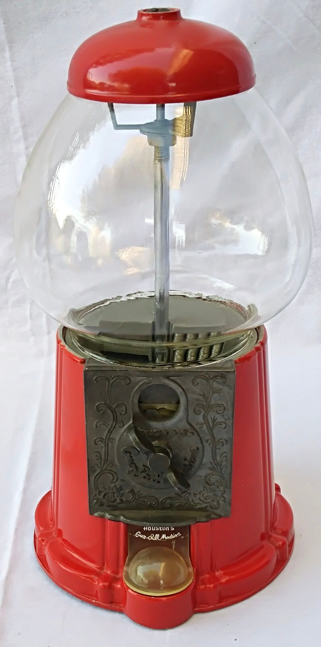 Candy, chewing gum, peanut glass and metal dispenser