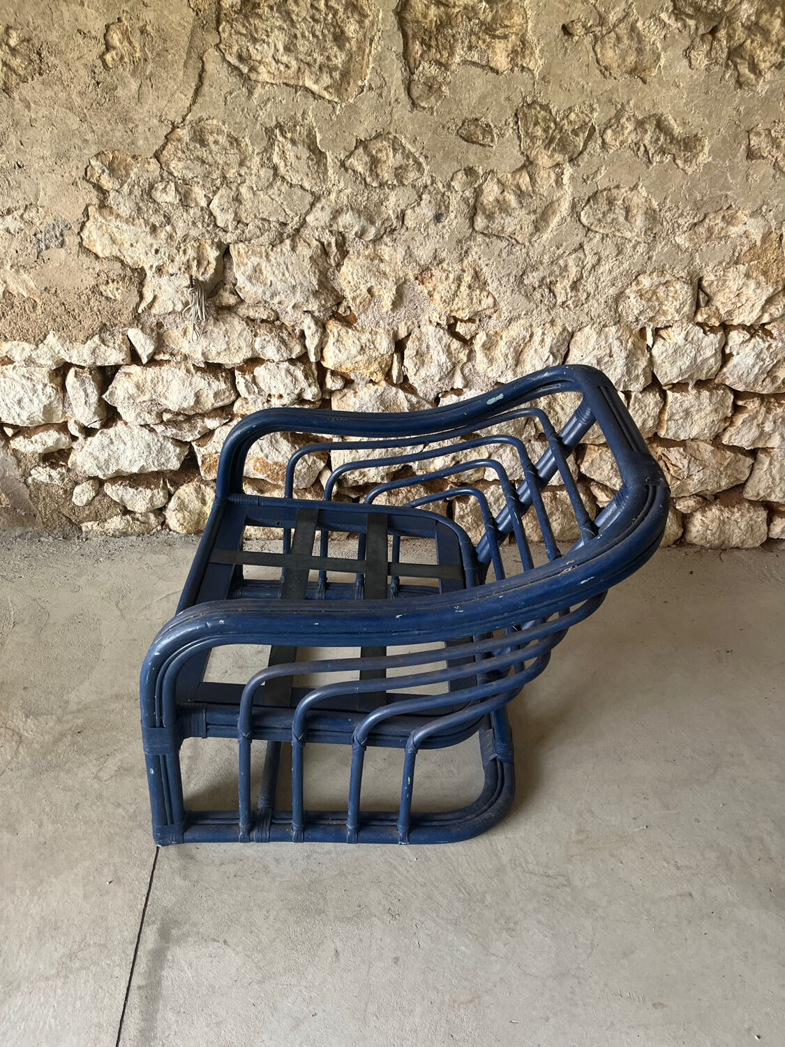 Pair of rattan armchairs 60s