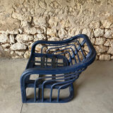 Paire de fauteuils rotin annees 60