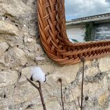 Vintage rattan mirror
