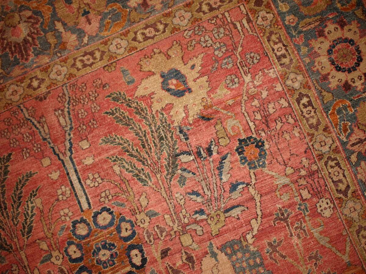 Handmade antique Indian Loristan rug 176cm x 268cm 1880s - 1B143