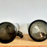 Design jugs in smoked glass with pinched neck. around 1970