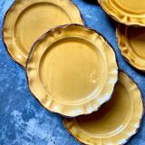 9 flat plates in ochre earthenware, "Les Faïences - Haute Provence"