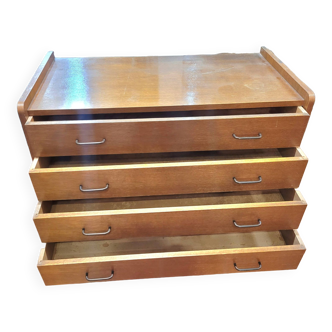 Vintage oak chest of drawers from the 60s