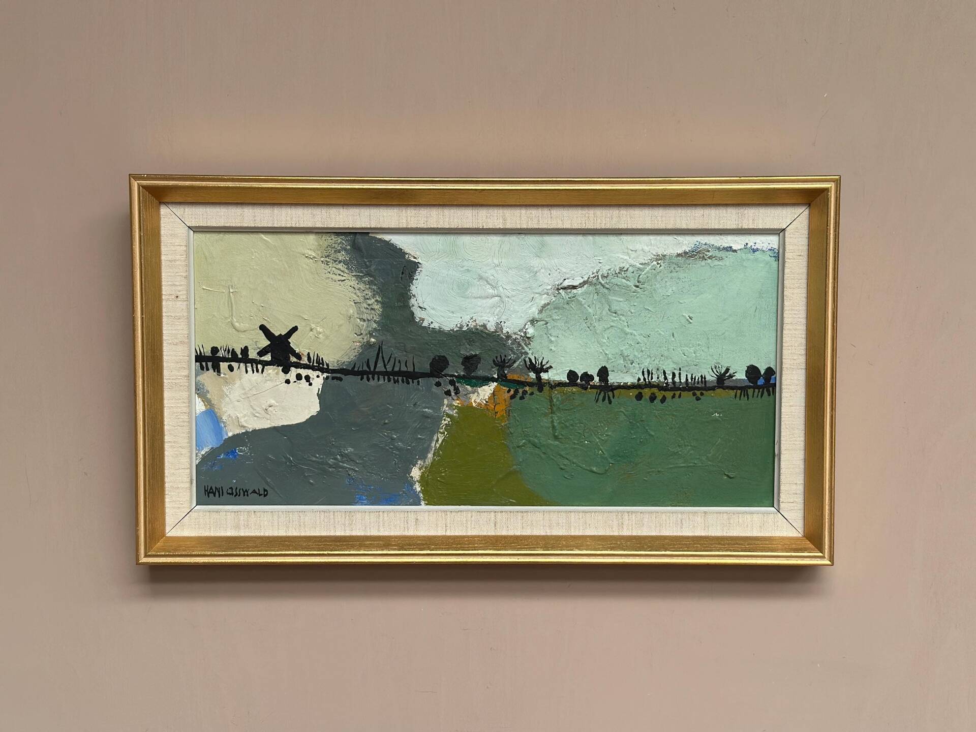 Swedish Oil on Canvas – “Kvarnvägen” by Hans Osswald – Signed