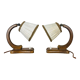 Paire de lampes art déco bois courbé