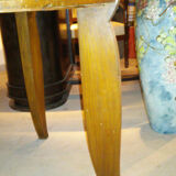 Jules Leleu pedestal mahogany and metal