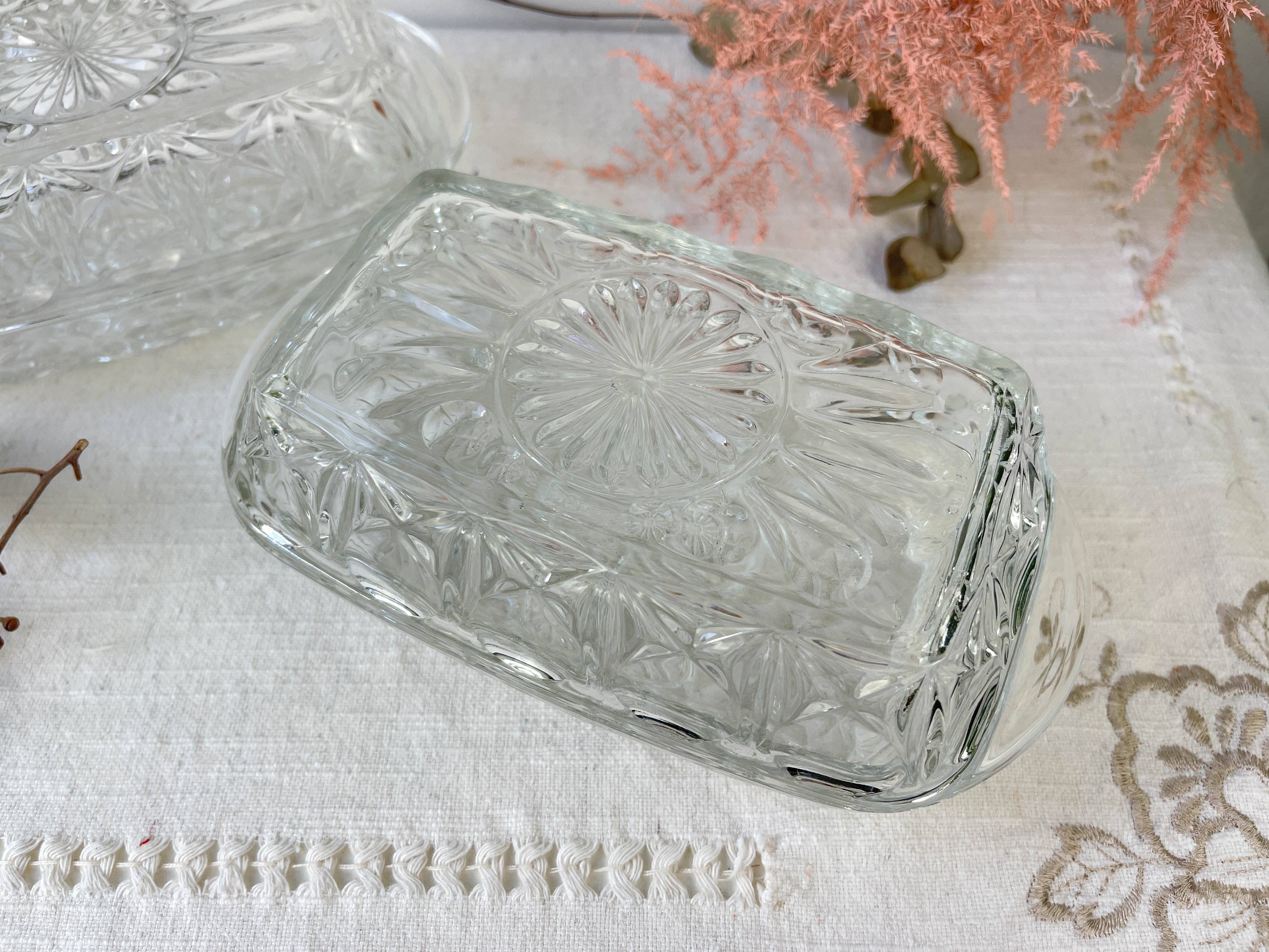 Vintage glass butter maker made in france reims