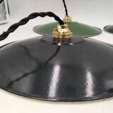 4 enameled sheet metal pendants