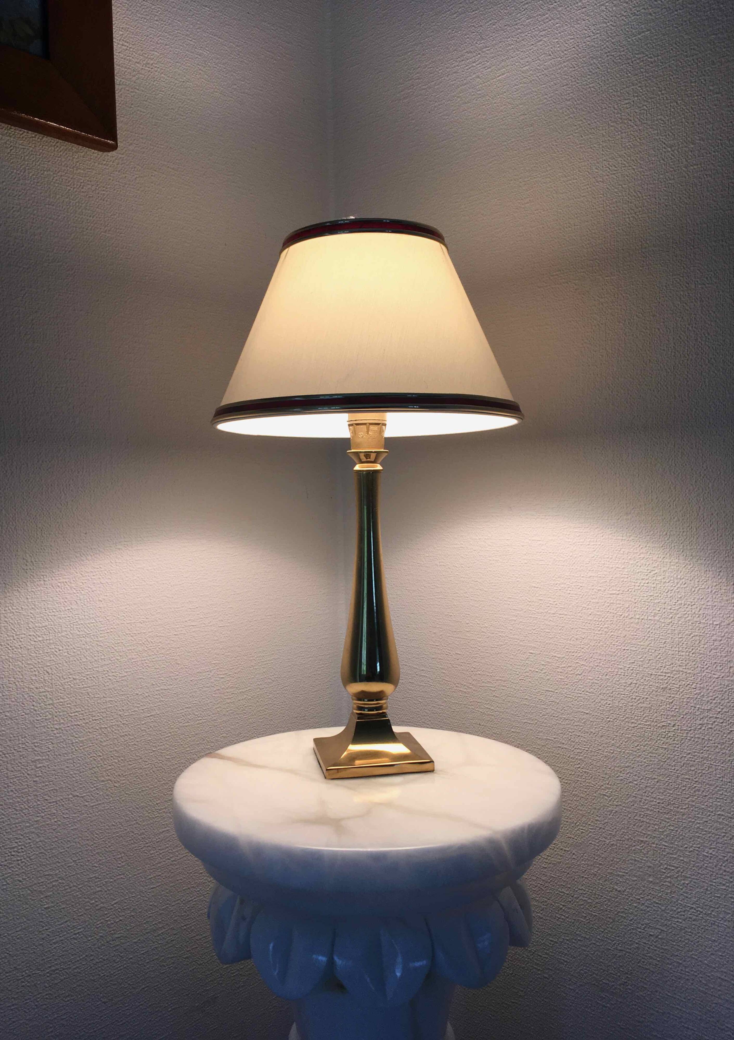 Brass base bedside lamp