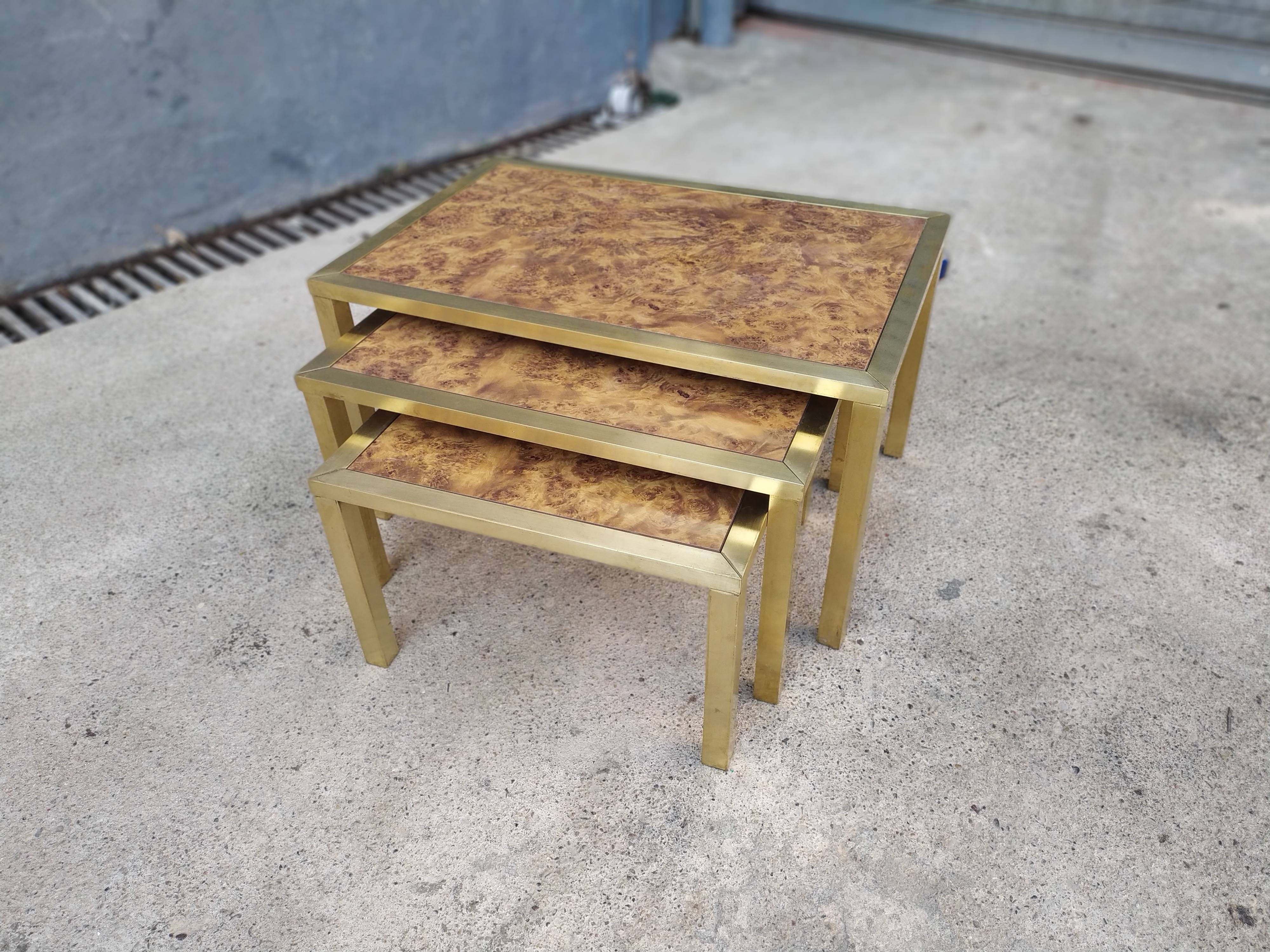 Brass nest of tables 1970