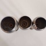 3 bougeoirs space age chromés