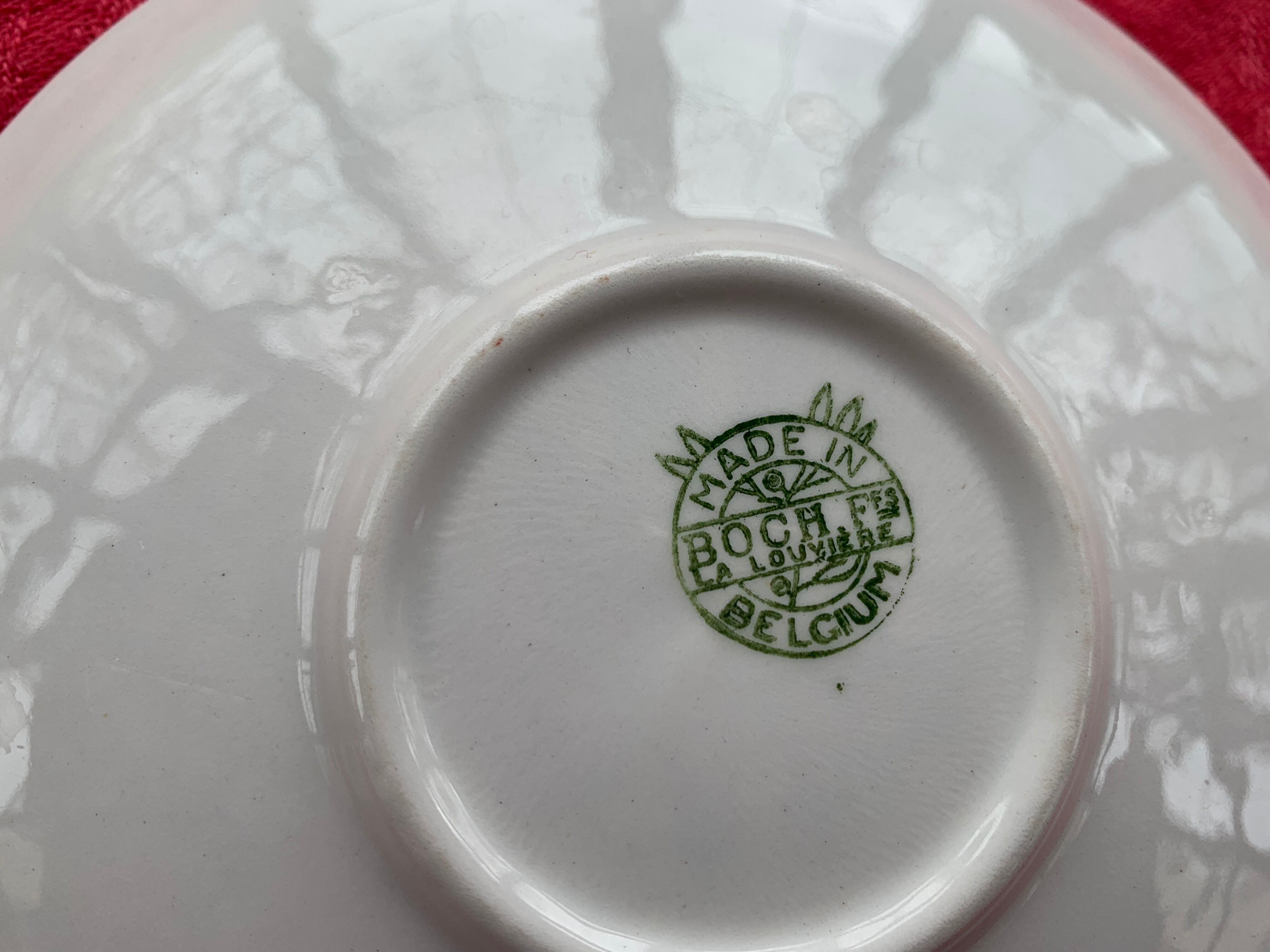 5 cups and 5 saucers La Louvière boch Belgium peasant scene art deco