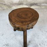 Vintage wooden tripod stool.