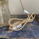 Vintage amber glass walking lamp electrified to nine
