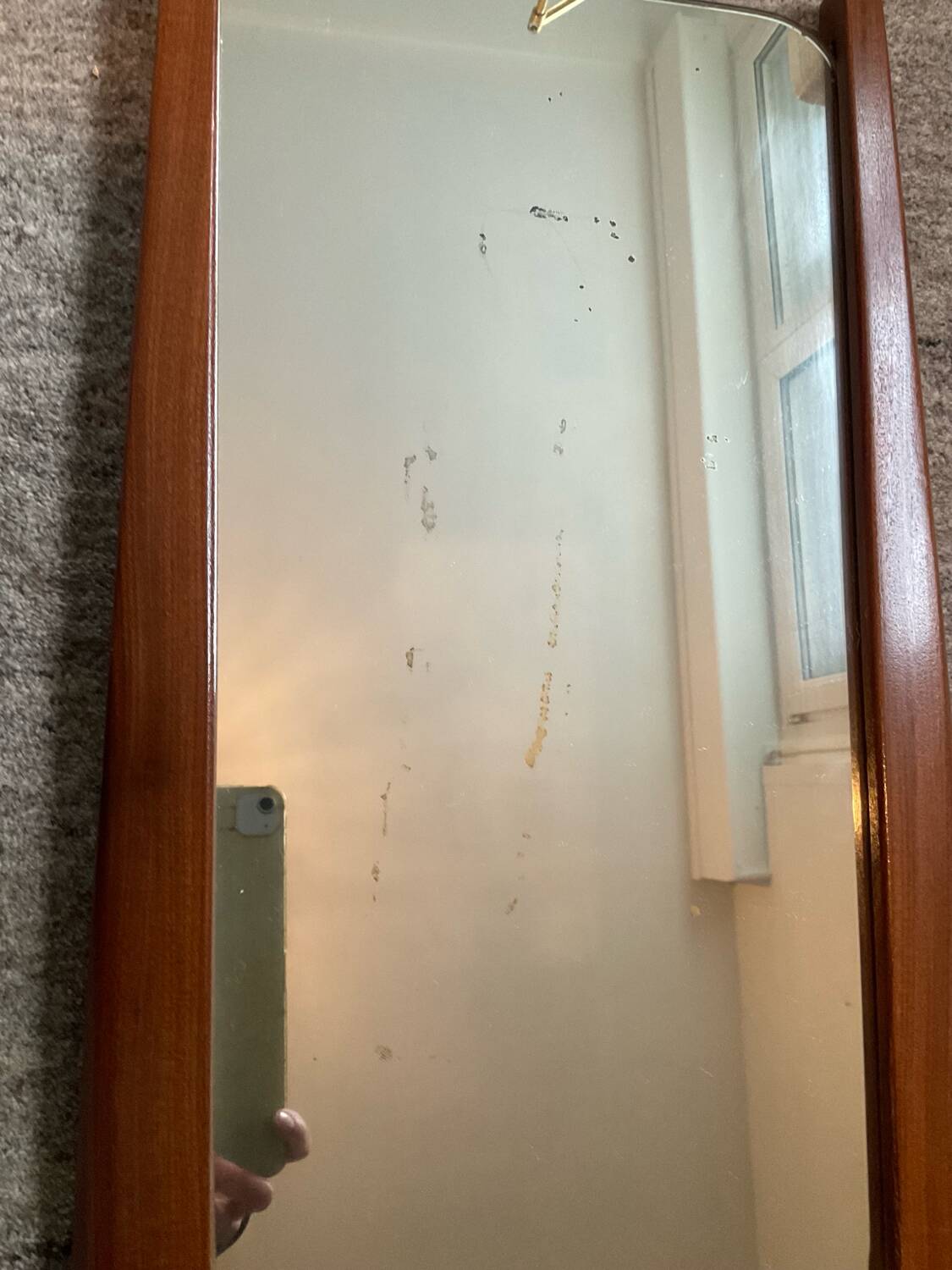 Scandinavian teak mirror from the 1960s