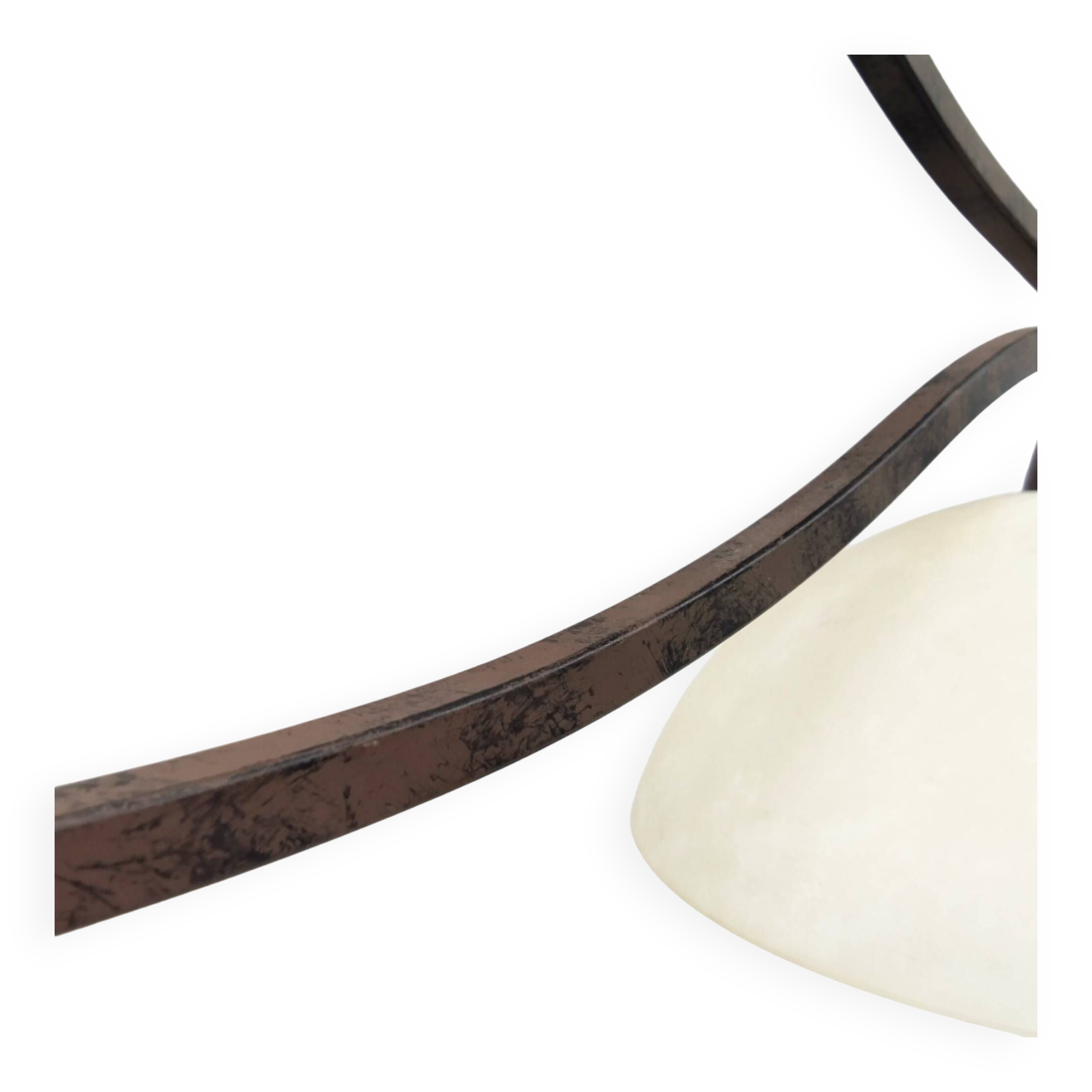 Billiard pendant light with double opaline lampshade