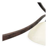 Billiard pendant light with double opaline lampshade